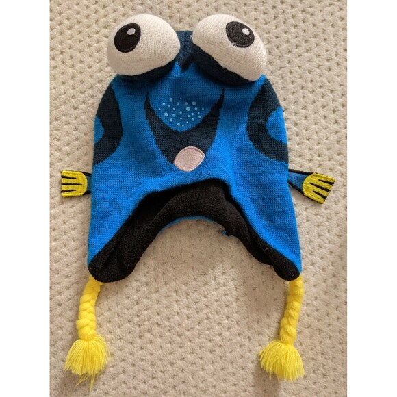 Disney Pixar FINDING DORY Kids Knit Winter Laplander Beanie Hat, Big Eyes & Fins - Picture 1 of 2